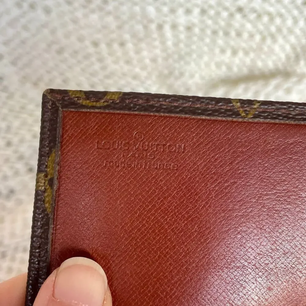 Louis Vuitton Monogram Long Wallet Clutch Small Bag Bifold Brown Coated Canvas